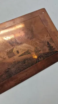 Original Antik kobberplade brugt til kobberstik