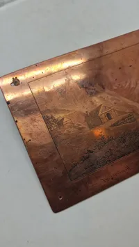 Original Antik kobberplade brugt til kobberstik