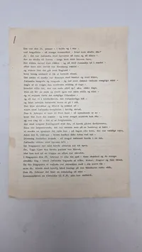 Brev skrevet i 1952, omhandlende afgang og sejlads med Jutlandia