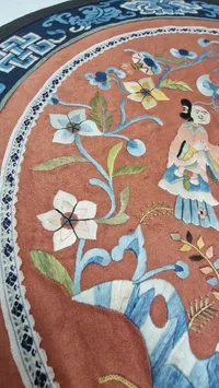 Originalt 18 tals kinesisk broderi silke