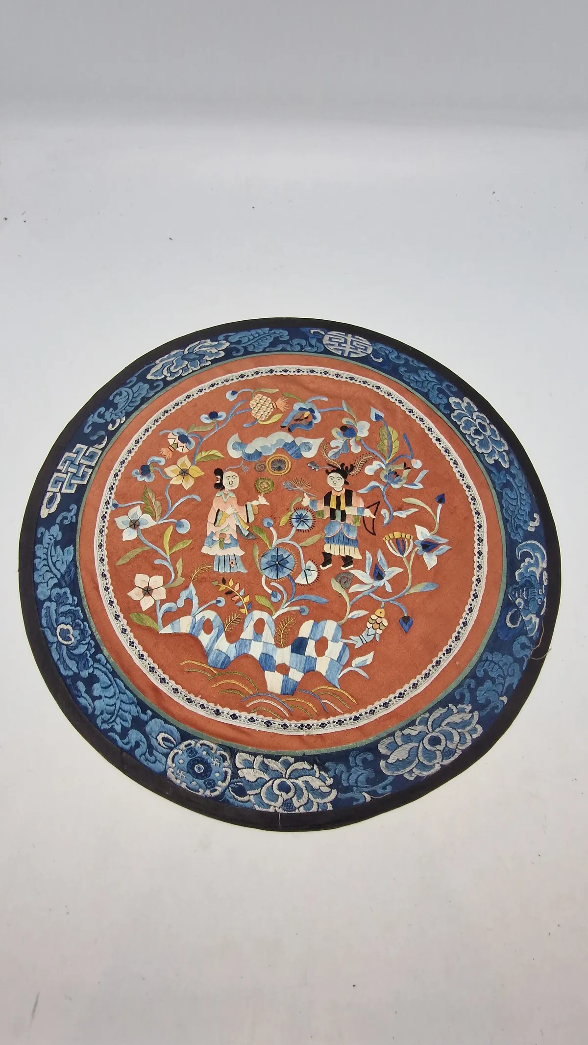 Originalt 18 tals kinesisk broderi silke