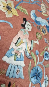 Originalt 18 tals kinesisk broderi silke