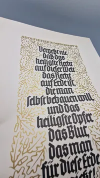 Originalt Kunstschriftbeilage der "Kunst im Deutschen Reich" - Adolf Hitler in ''Mein Kampf''