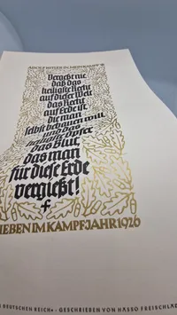 Originalt Kunstschriftbeilage der "Kunst im Deutschen Reich" - Adolf Hitler in ''Mein Kampf''