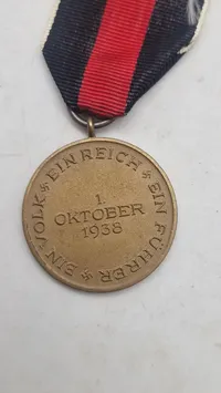 Original Medaille zur Erinnerung an den 1. Oktober 1938