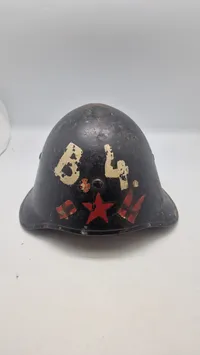 Sjælden original dansk M/41 hjelm anvendt af den kommunistiske modstandsbevægelsen ww2