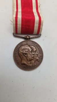 Sjælden original dansk dobbeltmedalje for deltagelse i begge Slesvigske krige