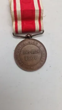 Sjælden original dansk dobbeltmedalje for deltagelse i begge Slesvigske krige
