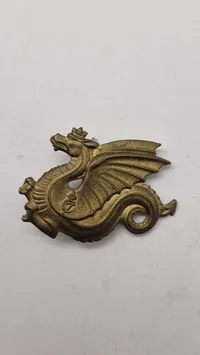 Sjældent originalt baretmærke fra 15 Bataillon Lollandske Fod Regiment 1949-1951