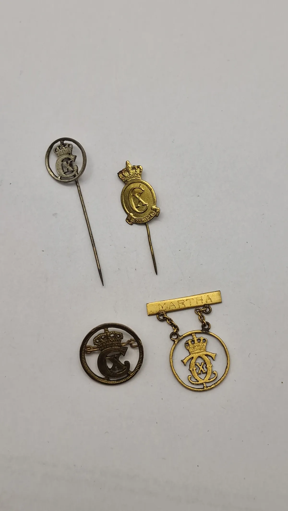 Samling originale Kong Christian X pins