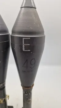 Ekstremt sjældent og komplet sæt Energa geværgranater for M1 Garand. Bemærk at eksercerpatronerne medfølger
