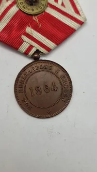 Original medalje for deltagelse i den 2. Slesvigske krig 1864