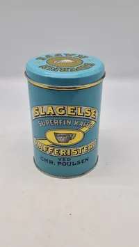Original kaffedåse fra Superfin kaffe, Slagelse