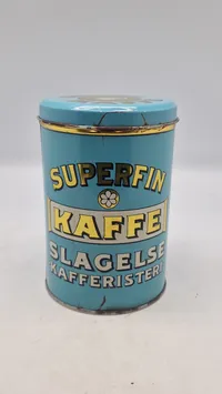Original kaffedåse fra Superfin kaffe, Slagelse