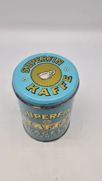 Original kaffedåse fra Superfin kaffe, Slagelse