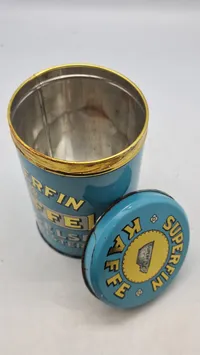 Original kaffedåse fra Superfin kaffe, Slagelse