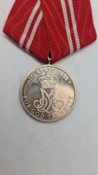 Originalt Fortjensttegn for god tjeneste i Forsvarets Reserve. Sølv