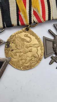 Original tysk ww1 ordensspange (Eisernes kreuz, 2.kl, China-Denkmünze, Ehrenkreuz des Weltkrieges (G7 Unbekanter), Dienstauszeichnung 1. Klasse)