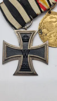 Original tysk ww1 ordensspange (Eisernes kreuz, 2.kl, China-Denkmünze, Ehrenkreuz des Weltkrieges (G7 Unbekanter), Dienstauszeichnung 1. Klasse)
