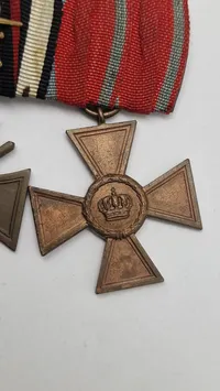 Original tysk ww1 ordensspange (Eisernes kreuz, 2.kl, China-Denkmünze, Ehrenkreuz des Weltkrieges (G7 Unbekanter), Dienstauszeichnung 1. Klasse)