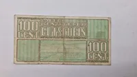 Sjælden original 100-cents værdikupon fra Westerbork transitcamp Der Anna Frak sad først