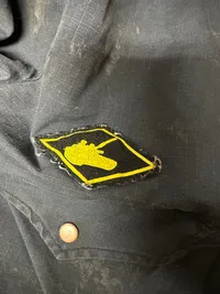 Originalt Russisk kampvogns uniform og hjelm fra fronten i Ukraine
