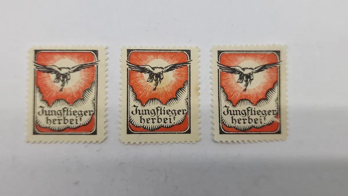 Originale frimærker der blev udgivet af Bund Deutscher Jungflieger (BDJ) i 1932.