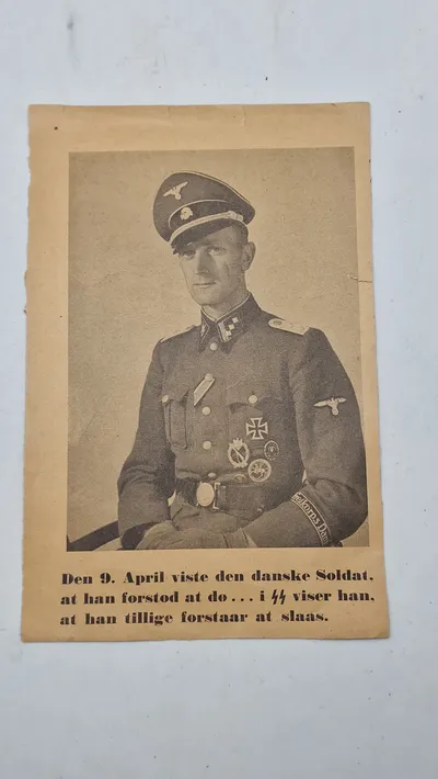 Originalt udklip med den danske frivillige Per Sørensen