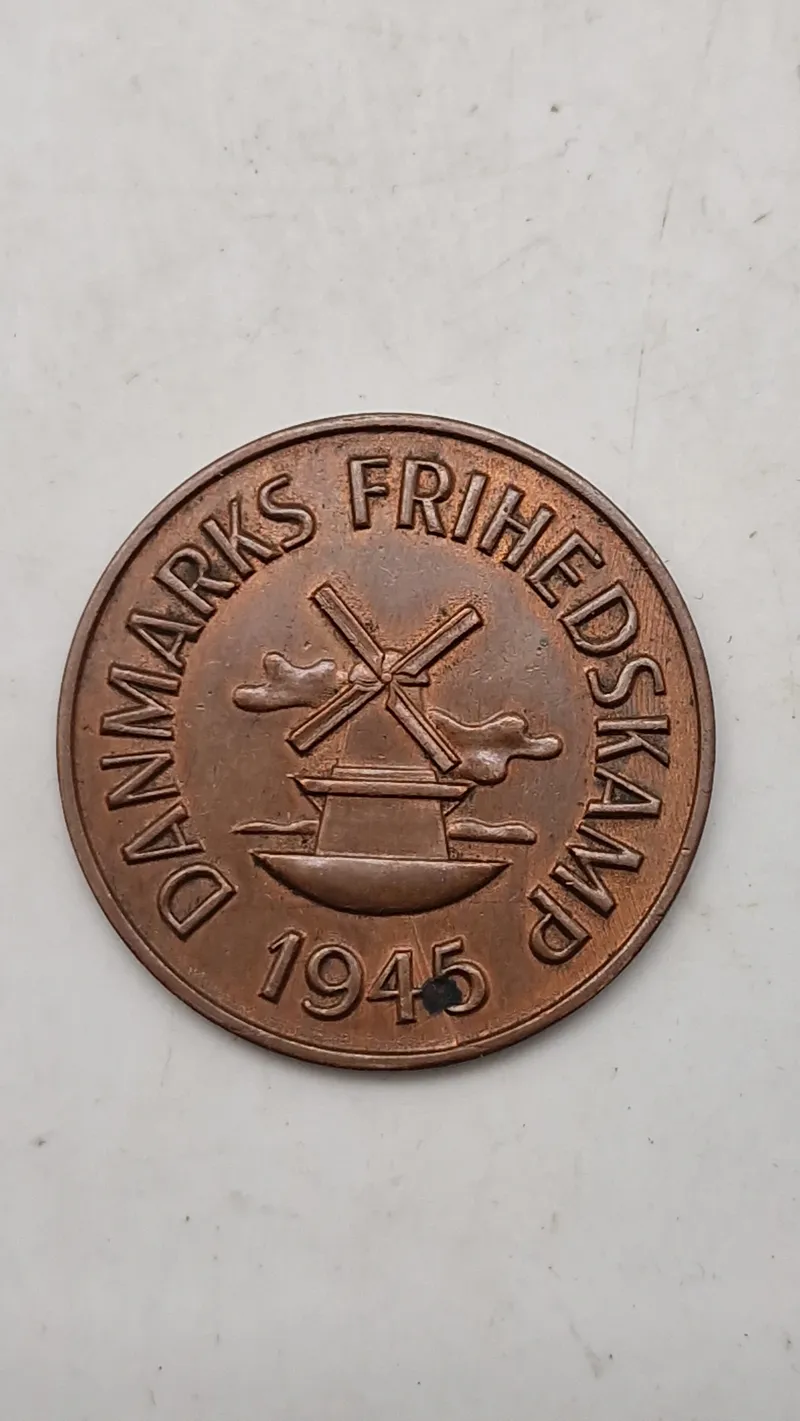 Original mønt fra den danske modstandsbevægelse