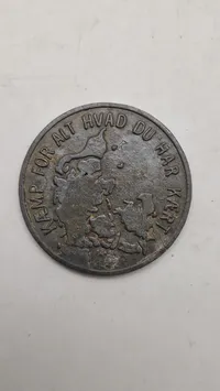 Sjælden original minde mønt fra den danske besættelse. Tidlig udgave