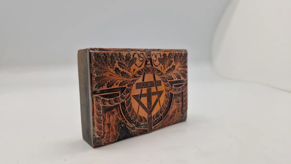 Sjælden original frimurer stempel blok