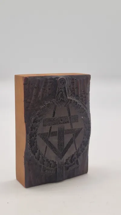 Sjælden original frimurer stempel blok
