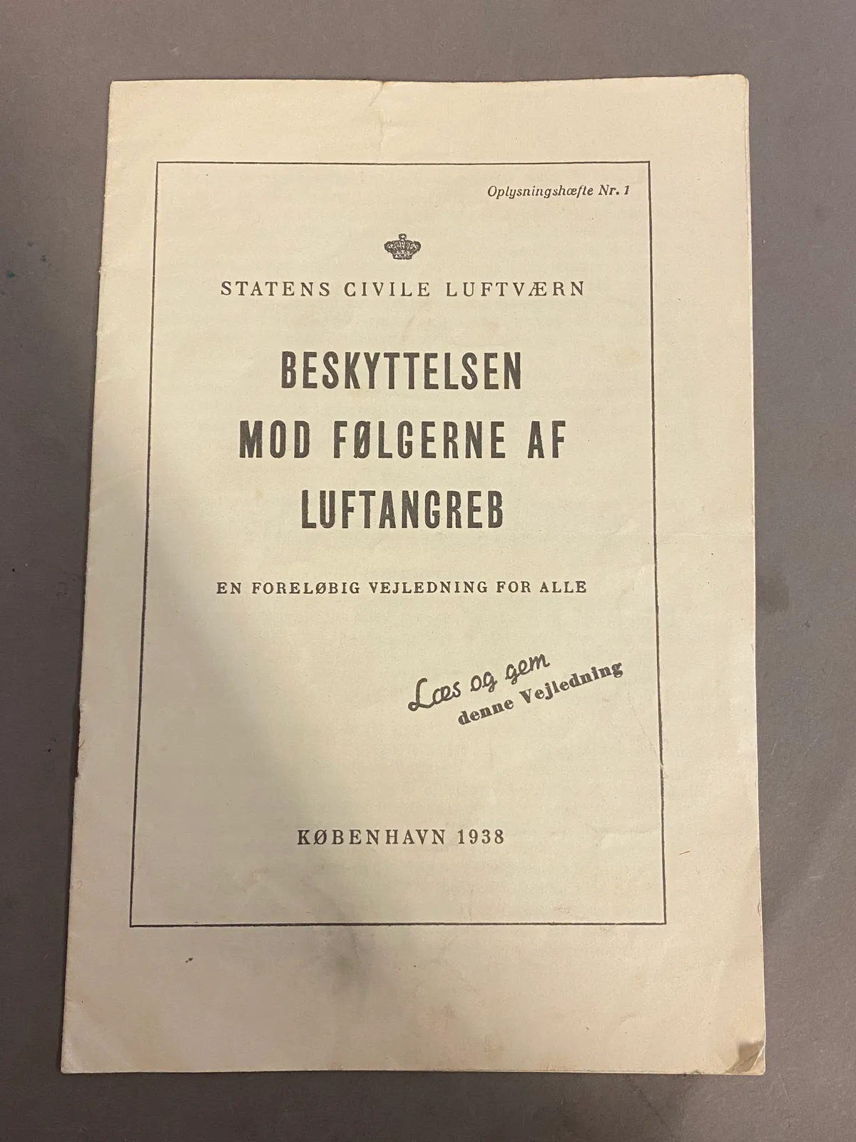 Original pjece fra 1938 - luftangreb