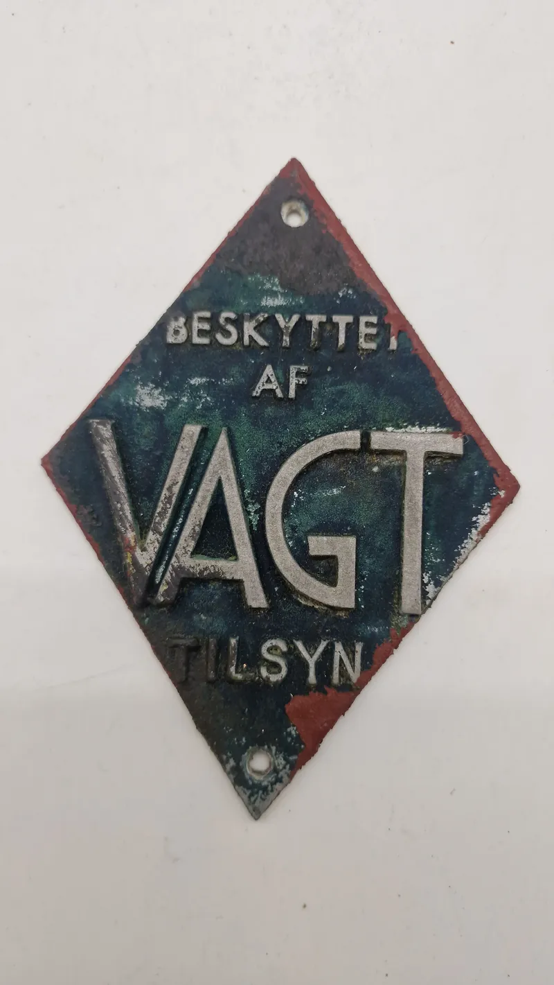 Originalt vagt skilt i støbejern