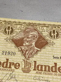 Ekstremt sjælden DNSAP propaganda anvisning i mint stand - sedlerne blev relativt hurtigt gjort ulovlige af det danske politi, da man mente at der var tale om falskmøntneri