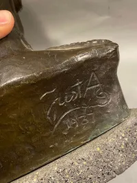 Sjælden original stor buste af kong Christian X - lavet af Just Andersen 1937