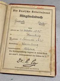 Original tysk DAF medlemsbog