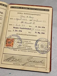 Original tysk DAF medlemsbog