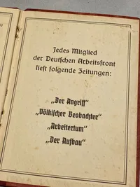 Original tysk DAF medlemsbog