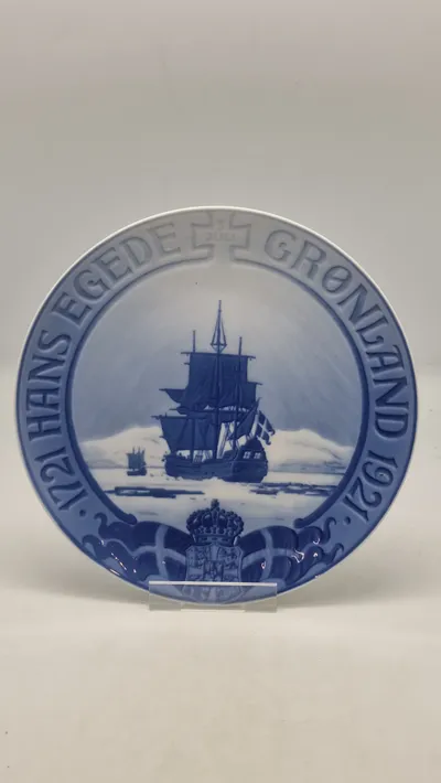 Royal Copenhagen, Jubilæumsplatte, 200året for Hans Egede rejse til Grønland 1721- 1921