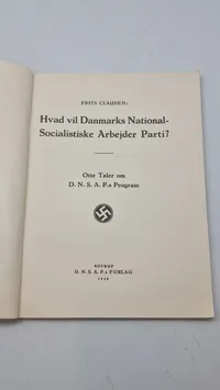 Originalt Dansk Nazistisk propaganda: D.N.A.S.A.P