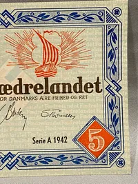 Ekstremt sjælden DNSAP propaganda anvisning i mint stand - sedlerne blev relativt hurtigt gjort ulovlige af det danske politi, da man mente at der var tale om falskmøntneri