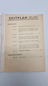Originalt Program fra olympiaden 1936 med Dansk officer