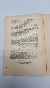 Originalt Program fra olympiaden 1936 med Dansk officer