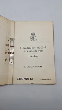 1 t DODGE, 4x4, W300M, m/u spil, alle typer
Håndbog