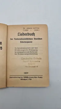 Original Liederbuch
Der Nationalſozialistischen Deutschen Arbeiterpartei