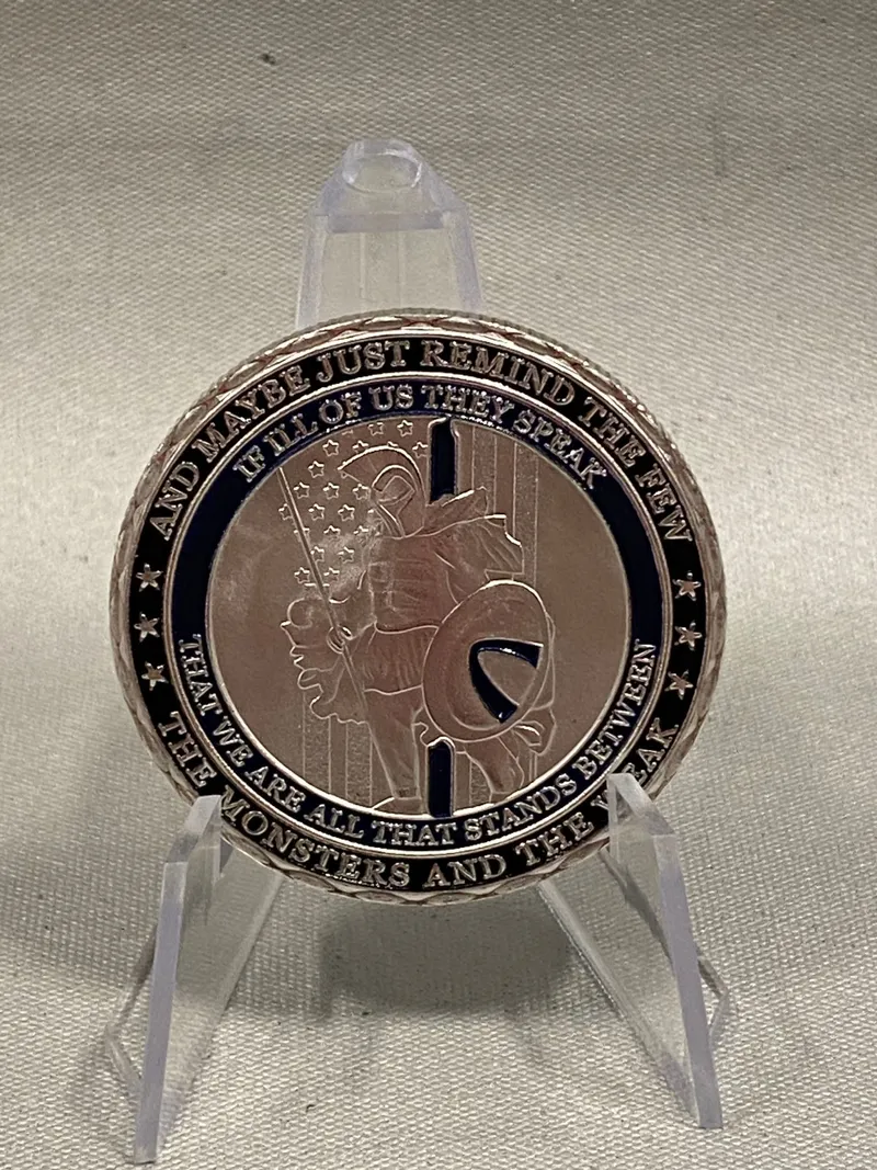 Amerikansk Challenge coin - Thin blue line