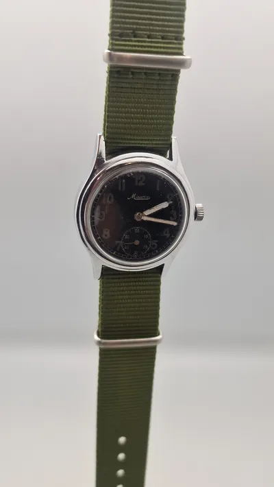 Originalt WWII Minerva German Army Watch, stemplet DH for “Dienst Heeres”