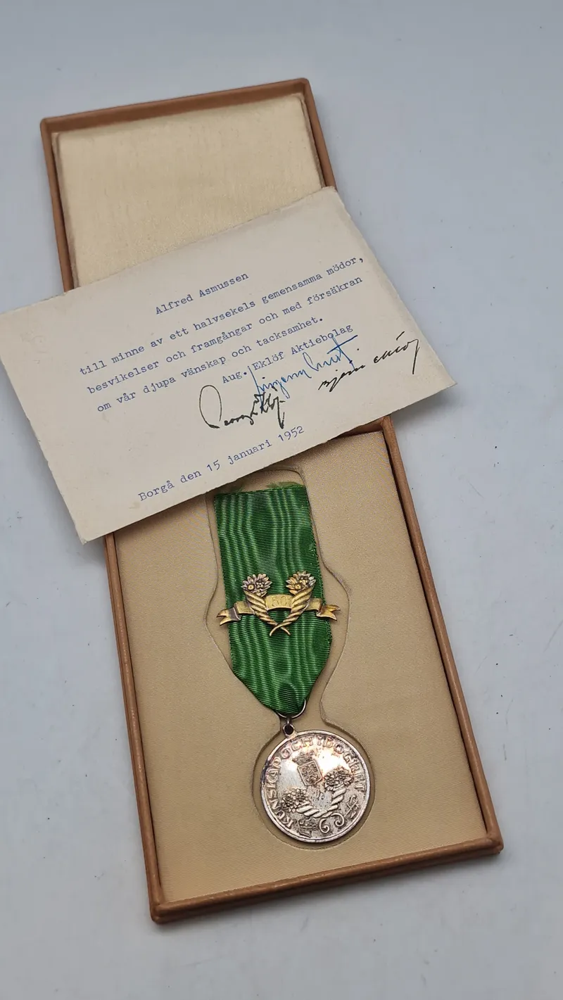 Original svensk navngiven logemedalje. 925 sterlingsølv