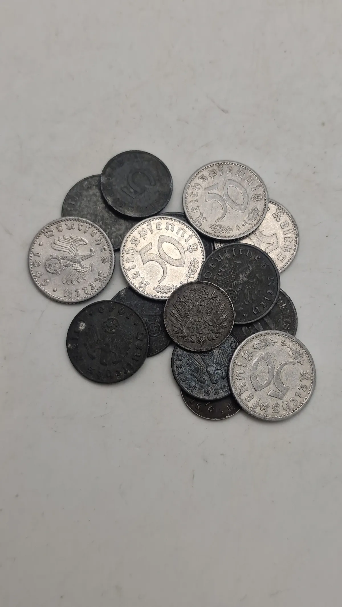 Samling originale tyske ww1/ww2 mønter